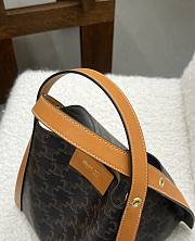 Celine Small Cubo Bag In Triomphe Canvas And Natural Calfskin - 21x18.5x17cm - 6