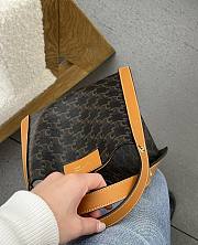 Celine Small Cubo Bag In Triomphe Canvas And Natural Calfskin - 21x18.5x17cm - 5