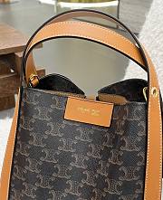 Celine Small Cubo Bag In Triomphe Canvas And Natural Calfskin - 21x18.5x17cm - 2