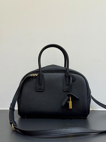 YSL Sac De Jour Boston In Grained Leather In Black - 27x18x15cm