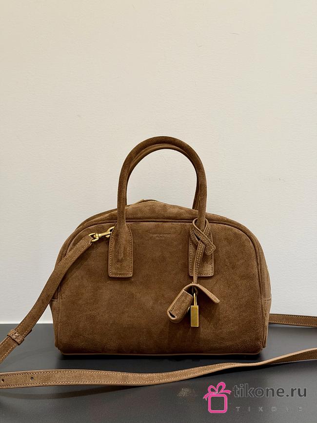 YSL Sac De Jour Boston In Suede Leather In Brown - 27x18x15cm - 1