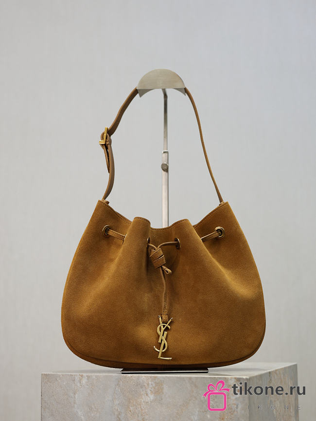 YSL Paris VII Small Hobo In Suede Leather Brown - 30x25x3cm - 1