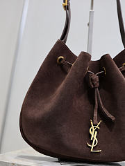 YSL Paris VII Small Hobo In Suede Leather Chocolate - 30x25x3cm - 2