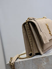 YSL Sunset Medium In Suede Leather Gray Matte - 22x8x16cm - 6