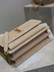 YSL Sunset Medium In Suede Leather Gray Matte - 22x8x16cm - 5