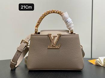 LV Capucines Mini Taurillon Leather Taupe M14177 - 21x13.6x8cm
