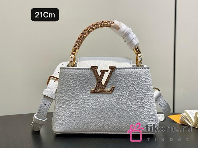 LV Capucines Mini Taurillon Leather White M14177 - 21x13.6x8cm - 1