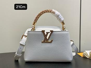 LV Capucines Mini Taurillon Leather White M14177 - 21x13.6x8cm