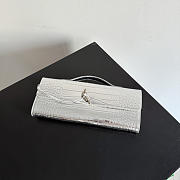 Bottega Veneta Andiamo Clutch Crocodile Silver - 31x13x3cm - 2