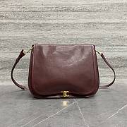 Celine Soft Triomphe Besace In Supple Shiny Lambskin Syrah - 34x25x13cm - 3