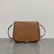 Celine Soft Triomphe Besace In Supple Shiny Lambskin Brown - 34x25x13cm - 3