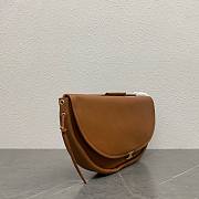 Celine Halfmoon Soft Triomphe Bag In Supple Shiny Lambskin Brown - 46x19x10cm - 4