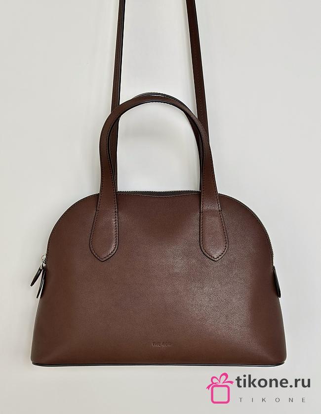 The Row Medium Ingrid Bag in Leather Deep Brown - 28x19x7cm - 1