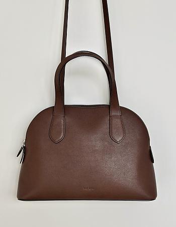 The Row Medium Ingrid Bag in Leather Deep Brown - 28x19x7cm