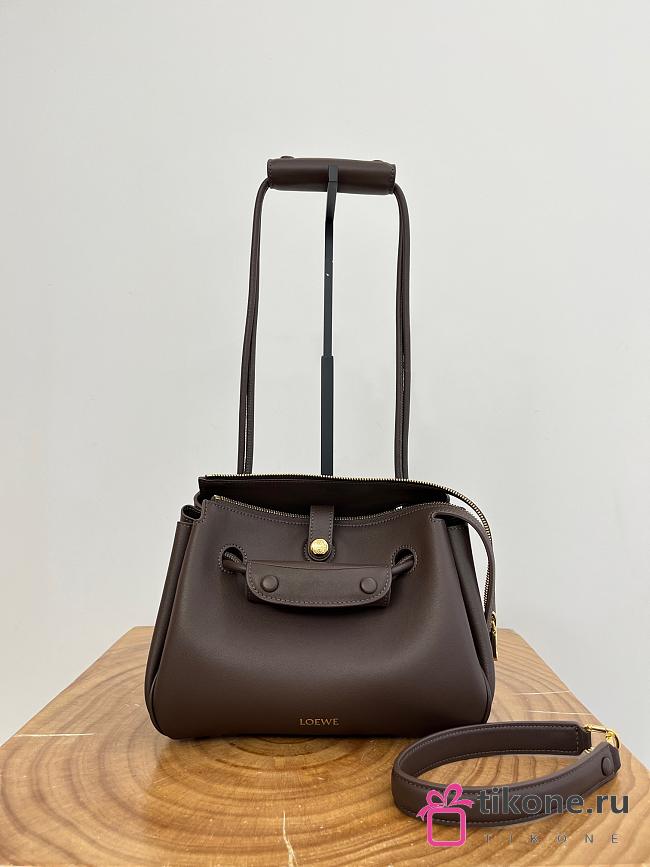 Loewe Small Madrid Bag in Supple Calfskin Chocolate - 23.5x19x10cm - 1