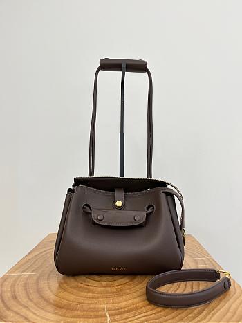 Loewe Small Madrid Bag in Supple Calfskin Chocolate - 23.5x19x10cm