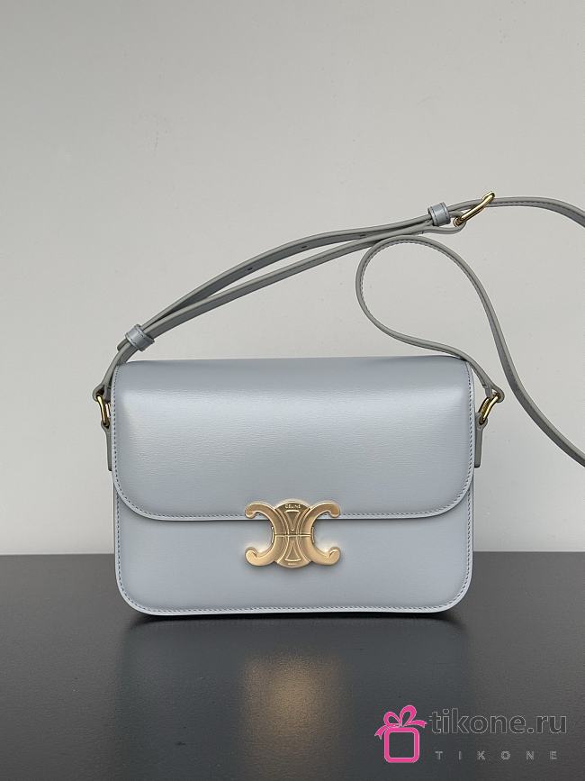 Celine Classique Triomphe Bag In Shiny Calfskin Pebble - 22x16.5x7cm - 1