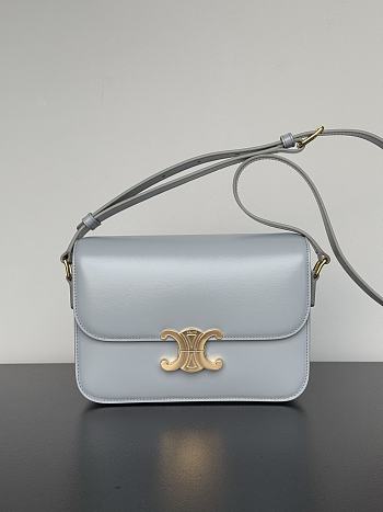 Celine Classique Triomphe Bag In Shiny Calfskin Pebble - 22x16.5x7cm