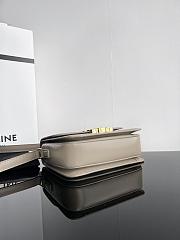 Celine Teen Triomphe Bag In Shiny Calfskin Teen Pebble Gray - 18.5x13.5x7cm - 6