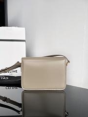 Celine Teen Triomphe Bag In Shiny Calfskin Teen Pebble Gray - 18.5x13.5x7cm - 2