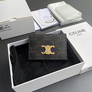 Celine Bi-Fold Card Holder In Triomphe Canvas - 10x7.5x1cm - 1