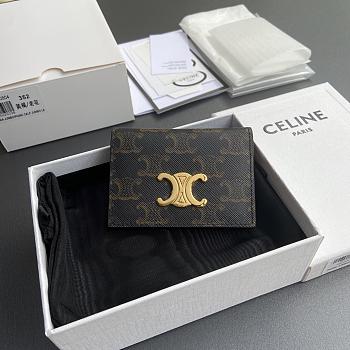 Celine Bi-Fold Card Holder In Triomphe Canvas - 10x7.5x1cm