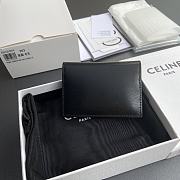 Celine Bi-Fold Card Holder In Shiny Calfskin Black - 10x7.5x1cm - 2