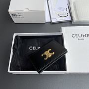 Celine Bi-Fold Card Holder In Shiny Calfskin Black - 10x7.5x1cm - 3