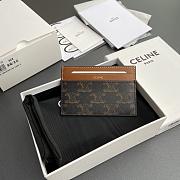 Celine Medium Card Holder In Triomphe Canvas And Calfskin - 11x7x0.5cm - 1