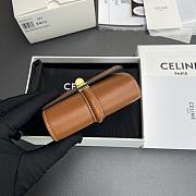 Celine Small Trifold Wallet 16 In Satinated Calfskin Brown - 10.5x9.5x4cm - 5