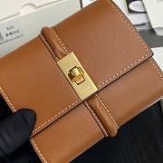Celine Small Trifold Wallet 16 In Satinated Calfskin Brown - 10.5x9.5x4cm - 2