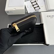 Celine Large Zipped Wallet Cuir Triomphe In Smooth Calfskin Black - 19×10×2cm - 6