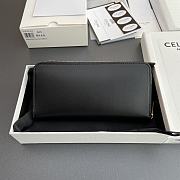 Celine Large Zipped Wallet Cuir Triomphe In Smooth Calfskin Black - 19×10×2cm - 4