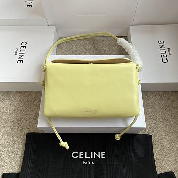 Celine Trio Flap In Smooth Lambskin Citrus - 22.5x13x3.5cm