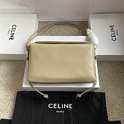 Celine Trio Flap In Smooth Lambskin Beige - 22.5x13x3.5cm - 1