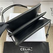 Celine Trio Flap In Smooth Lambskin Black - 22.5x13x3.5cm - 5