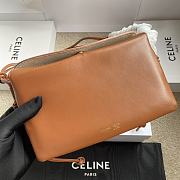 Celine Trio Flap In Smooth Lambskin Brown - 22.5x13x3.5cm - 2