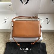 Celine Trio Flap In Smooth Lambskin Brown - 22.5x13x3.5cm - 3