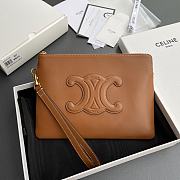 Celine Small Pouch With Strap Cuir Triomphe In Smooth Calfskin Brown - 25x17.5x1cm - 1