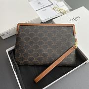 Celine Small Pouch With Strap Cuir Triomphe In Triomphe Canvas With Celine Print - 25x17.5x1cm - 4