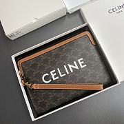 Celine Small Pouch With Strap Cuir Triomphe In Triomphe Canvas With Celine Print - 25x17.5x1cm - 3
