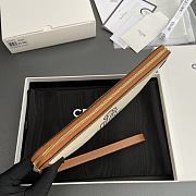 Celine Small Pouch With Strap In Textile With Anchor Embroidery And Calfskin - 25x17.5x1cm - 4