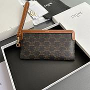 Celine Long Pouch With Strap In Triomphe Canvas And Calfskin  - 1