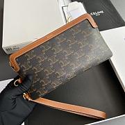 Celine Long Pouch With Strap In Triomphe Canvas And Calfskin  - 6