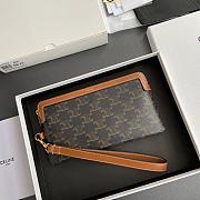 Celine Long Pouch With Strap In Triomphe Canvas And Calfskin  - 3