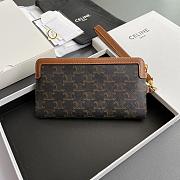 Celine Long Pouch With Strap In Triomphe Canvas And Calfskin  - 2