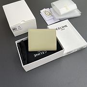 Celine Small Flap Wallet Triomphe In Shiny Calfskin Almond Green - 10.5x8.5x4cm - 3
