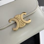 Celine Small Flap Wallet Triomphe In Shiny Calfskin Light Stone Gray - 10.5x8.5x4cm - 5