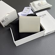 Celine Small Flap Wallet Triomphe In Shiny Calfskin Light Stone Gray - 10.5x8.5x4cm - 4