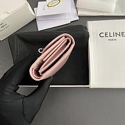 Celine Small Flap Wallet Triomphe In Shiny Calfskin Pink - 10.5x8.5x4cm - 3